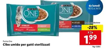 Lidl Purina One Cibo umido per gatti sterilizzati 4x 85 g confezione offerta