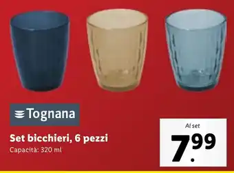 Lidl Set bicchieri, 6 pezzi offerta