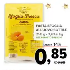 Todis PASTA SFOGLIA ALL'UOVO SOTTILE offerta