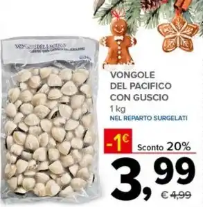 Todis VONGOLE DEL PACIFICO CON GUSCIO 1 kg offerta
