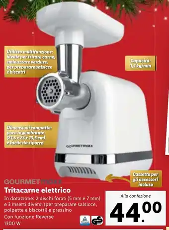 Lidl GOURMETHIN Tritacarne elettrico offerta