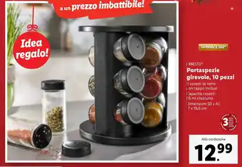 Lidl ERNESTO Portaspezie girevole, 10 pezzi offerta