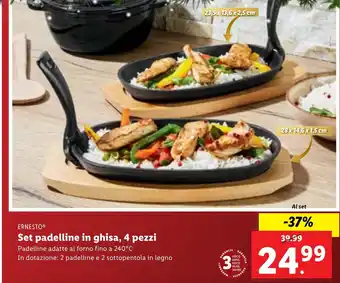 Lidl ERNESTO Set padelline in ghisa, 4 pezzi offerta