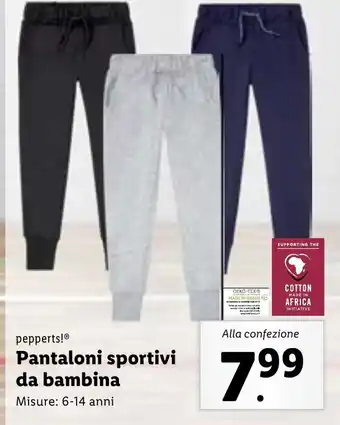 Lidl pepperts! Pantaloni sportivi da bambina offerta
