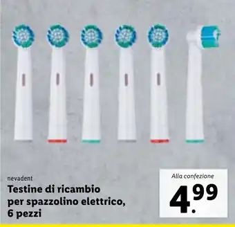 Lidl nevadent Testine di ricambio per spazzolino elettrico, 6 pezzi offerta