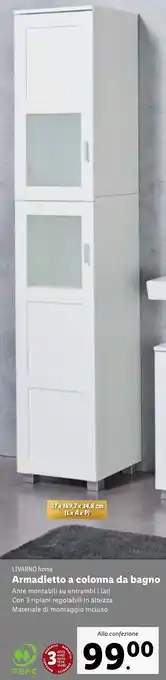 Lidl LIVARNO home Armadietto a colonna da bagno offerta