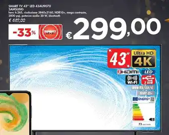Bennet SMART TV 43" LED 43AU9070 SAMSUNG offerta