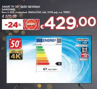 Bennet SMART TV 50" QLED QE50Q60 SAMSUNG offerta