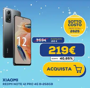 Euronics XIAOMI REDMI NOTE 12 PRO 4G 8+256GB offerta