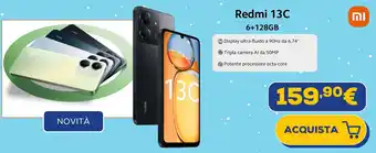 Euronics Redmi 13C 6+125GB offerta