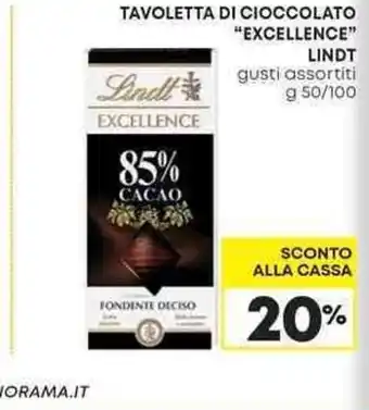 Pam TAVOLETTA DI CIOCCOLATO "EXCELLENCE" LINDT offerta