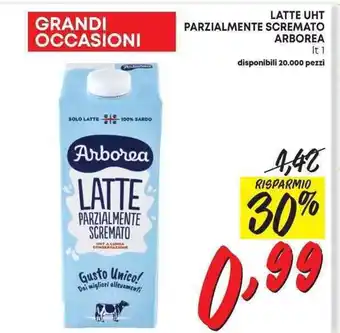 Pam LATTE UHT PARZIALMENTE SCREMATO ARBOREA offerta