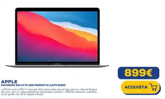 Euronics APPLE MACBOOK AIR 13 M1 256 MGN63T/A (LATE 2020) offerta