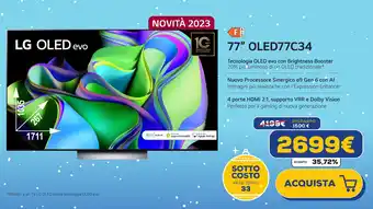 Euronics LG OLED evo 77" OLED77C34 offerta