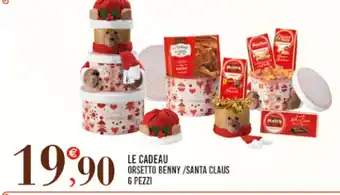 LE CADEAU ORSETTO BENNY /SANTA CLAUS 6 PEZZI