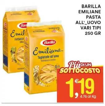 Gecop BARILLA EMILIANE PASTA ALL_UOVO VARI TIPI 250 GR offerta