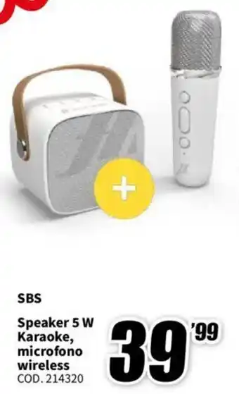 MediaWorld SBS Speaker 5 W Karaoke, microfono wireless offerta