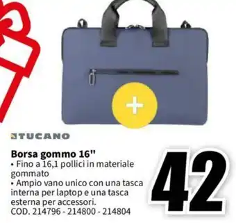 MediaWorld TUCANO Borsa gommo 16" offerta