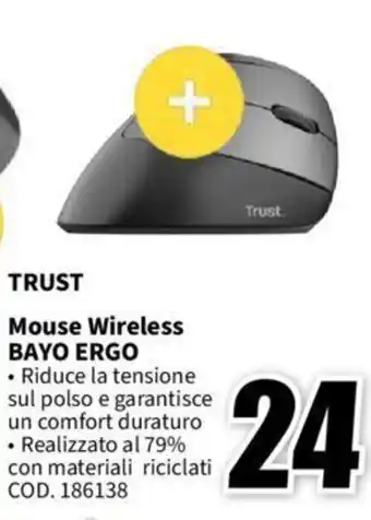 MediaWorld TRUST Mouse Wireless BAYO ERGO offerta