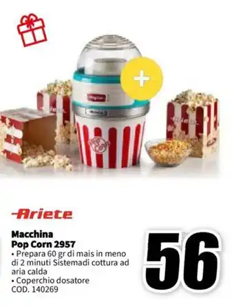 MediaWorld Ariete Macchina Pop Corn 2957 offerta