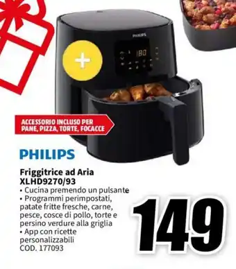 MediaWorld PHILIPS Friggitrice ad Aria XLHD9270/93 offerta