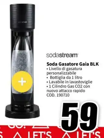 MediaWorld sodastream Soda Gasatore Gaia BLK offerta