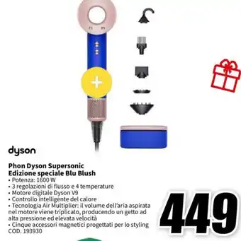 MediaWorld dyson Phon Dyson Supersonic Edizione speciale Blu Blush offerta