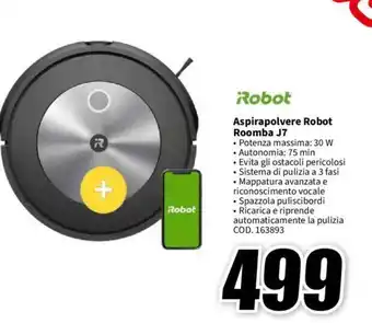 MediaWorld Robot Aspirapolvere Robot Roomba J7 offerta