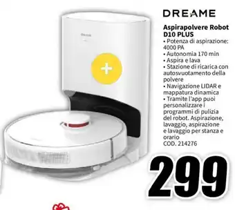 MediaWorld DREAME Aspirapolvere Robot D10 PLUS offerta