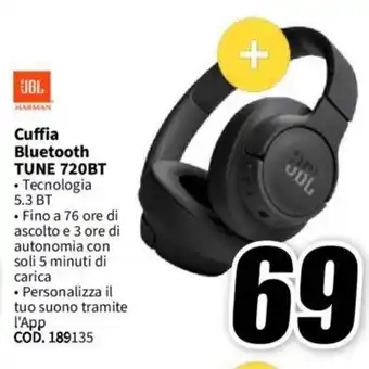 MediaWorld Cuffia Bluetooth TUNE 720BT offerta
