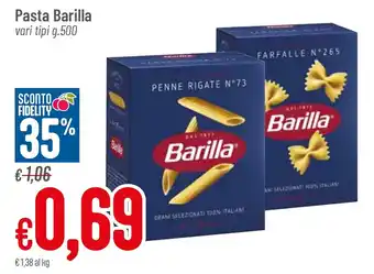Pan Pasta Barilla vari tipi g.500 offerta