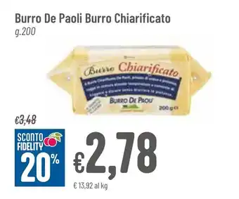 Pan Burro De Paoli Burro Chiarificato g.200 offerta