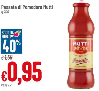 Pan Passata di Pomodoro Mutti g.700 offerta