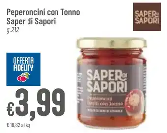 Pan Peperoncini con Tonno Saper di Sapori g 212 offerta