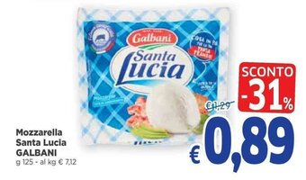 Famila Galbani Santa Lucia Mozzarella 125g offerta