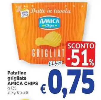 Famila Amica Chips Patatine grigliate 135g offerta