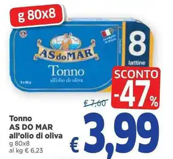 Famila Às do Mar Tonno all'olio di oliva 80g x 8 offerta