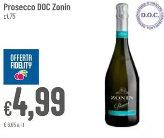 Pan Prosecco DOC Zonin cl.75 offerta