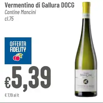 Pan Vermentino di Gallura DOCG Cantine Mancini cl.75 offerta