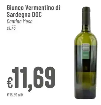 Pan Giunco Vermentino di Sardegna DOC Cantina Mesa cl.75 offerta