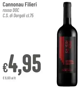 Pan Cannonau Filieri rosso DOC C.S. di Dorgali cl.75 offerta