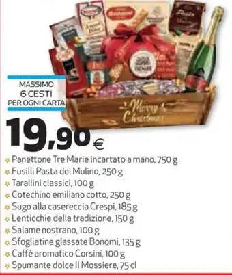 Coop MASSIMO 6 CESTI PER OGNI CARTA offerta