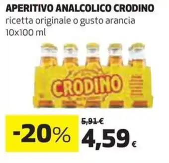 Coop APERITIVO ANALCOLICO CRODINO ricetta originale o gusto arancia 10x100 ml offerta