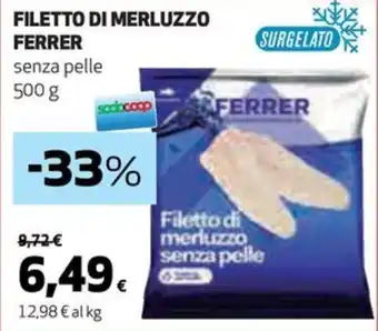 Coop FILETTO DI MERLUZZO FERRER 500 g offerta