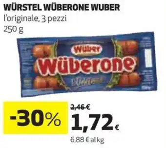 Coop WÜRSTEL WÜBERONE WUBER l'originale, 3 pezzi 250 g offerta