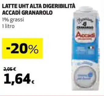 Coop LATTE UHT ALTA DIGERIBILITÀ ACCADÌ GRANAROLO 1 litro offerta