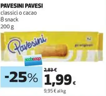 Coop PAVESINI PAVESI classici o cacao 200 g offerta