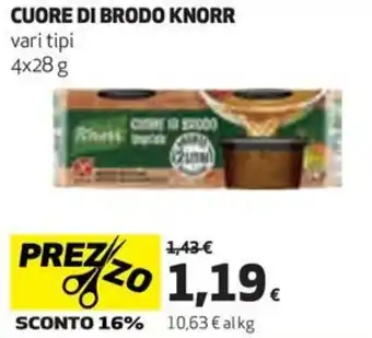 Coop CUORE DI BRODO KNORR vari tipi 4x28 g offerta