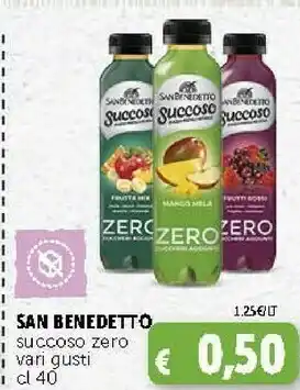 Deco Supermercati San Benedetto Succoso Frutti Rossi Uva Rossa, Lampone, Fragola, Sambuco Zero 400 G(ml) offerta