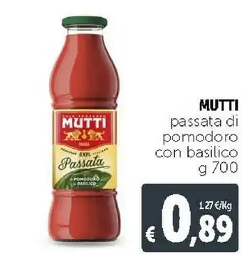 Deco Supermercati Mutti Passata Di Pomodoro Con Basilico offerta